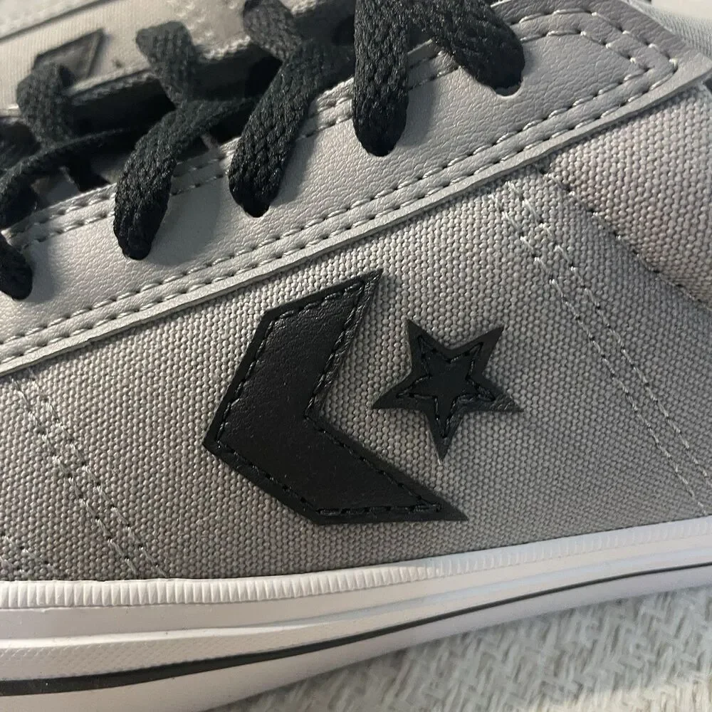 Converse Mens 10 Womens 11.5 Grey Black Sport Casual Ox Canvas Low Top Cushion - Picture 5 of 8